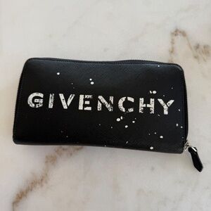 Givenchy Black leather zip wallet